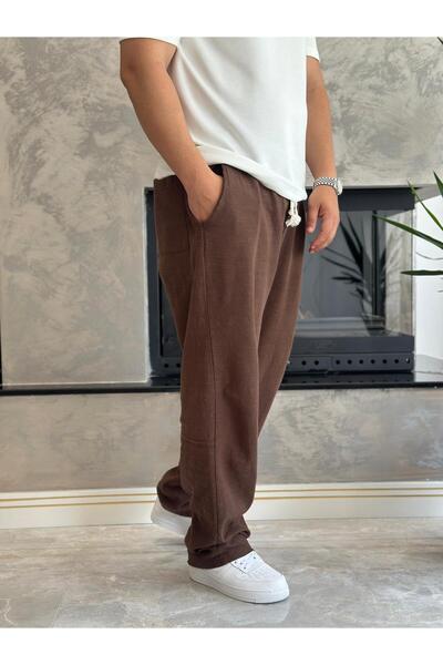 ECARTS Men's Comfortable Fit Linen Trousers Brown Eca001