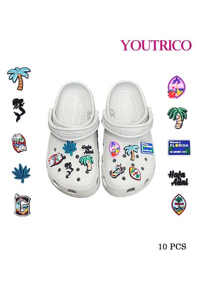 Youtrico 10pcs Cartoon Beach Jibbitz Charms for Crocs - Slipper Ornament