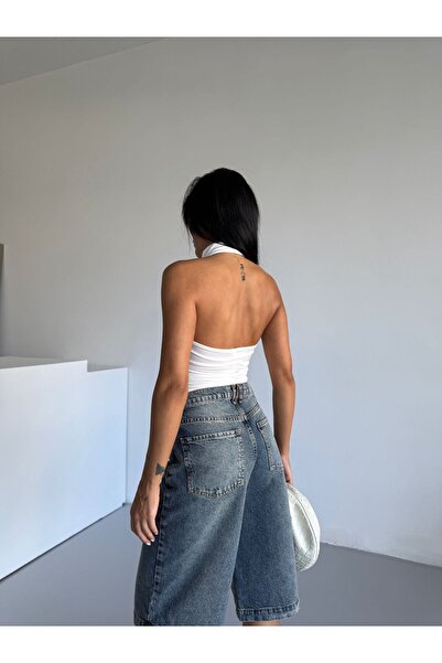 Nura Francy γυναικεία εξώπλατη μπλούζα με κορδόνια στο πλάι νέας σεζόν