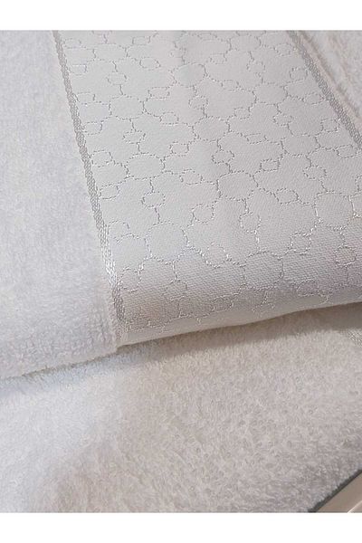 LaraLisa Collection 2-Piece 100% Cotton 1 Piece 70X140 Bath Towel 1 Piece 50X90 Hair Towel White Towel Set