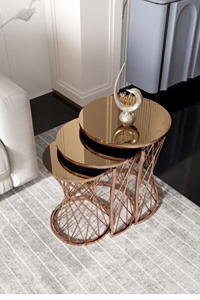 tubihome Hasır Telli Zigon Sehpa (iç Içe Geçen)