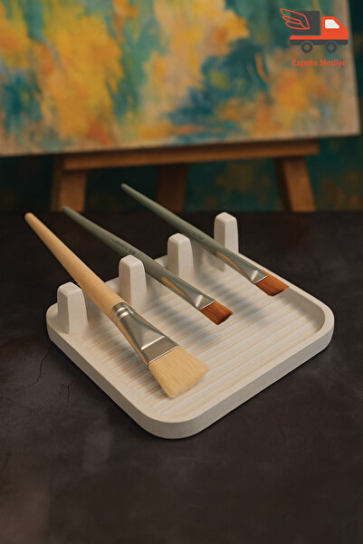 expres hediye Fırça Standı, Fırçalık, Resim Için Yağlıboya Akrilik Suluboya F...