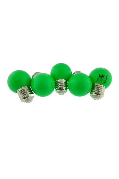 Forever Set de 5 becuri LED, E27 G45, Forever Light 92945, 2W, unghi larg 360°, verde