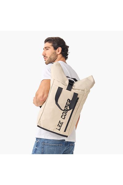 Lee Cooper Lee Cooper Logo Print Backpack with Adjustable Straps and Zip Closure