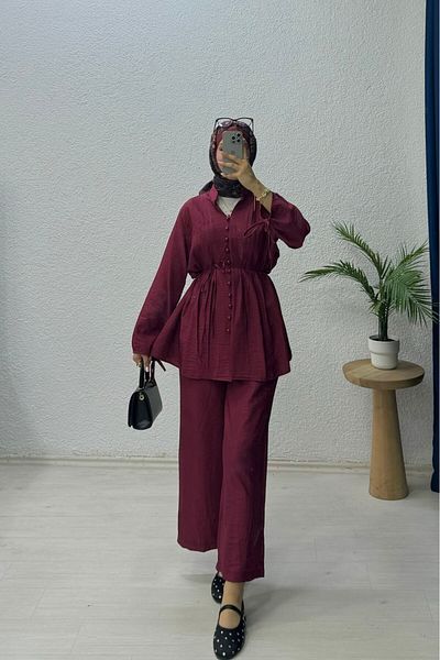lurex moda Binding Detailed Set with Buttons