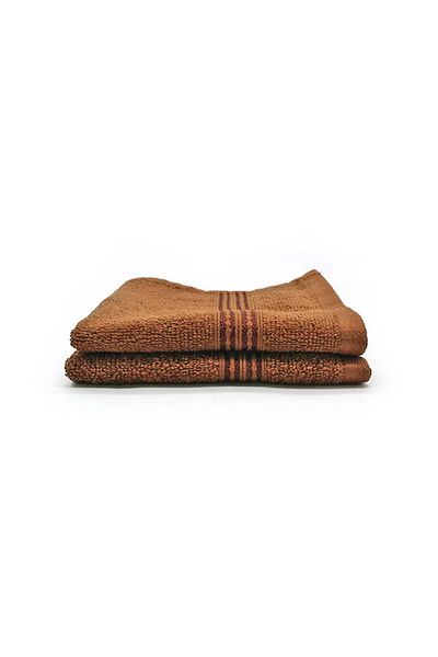 RAHALIFE HOME SOLUTION 2-Piece Cotton Face Towel Set – 33x33cm, Soft & Absorbent, Brown, Everyday Use