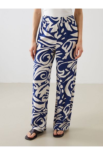 LC Waikiki New Season Women's Floral Pants with Elastic Waist - S5Nh89Z8