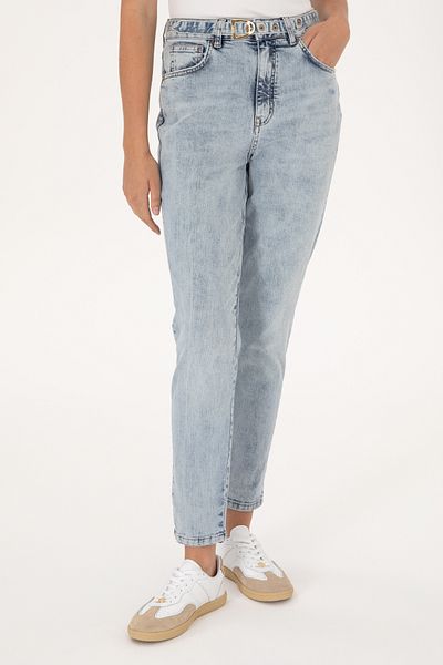 U.S. Polo Assn. Women's Light Blue Mom High Waist Fit Jean Pants 50300961-Dn0021