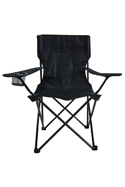 SERSIMO Scaun Pliabil Camping Sau Pescuit , Suport Pahar, Negru