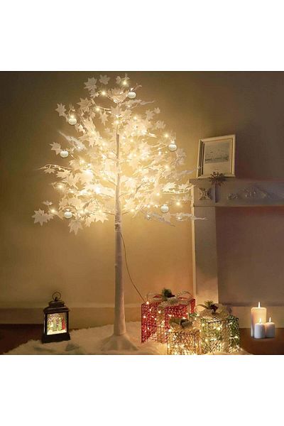 divendi-ro Decorative Tree Illuminated with 128 LEDs, 170 cm Tall, Warm/Red Light, Multicolor - Cool White