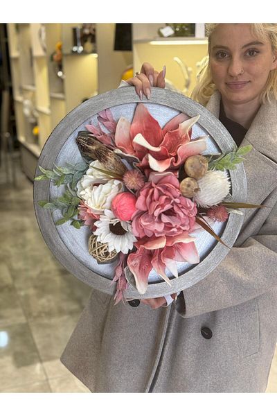 TASARIMHMODA Artificial Imported Flower Wooden Board No:2