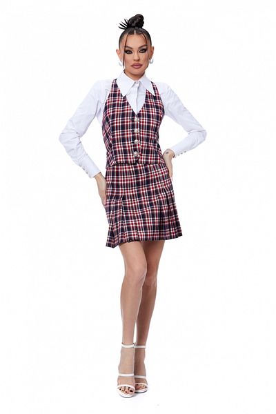 Atmosphere Fashion Short checked vest