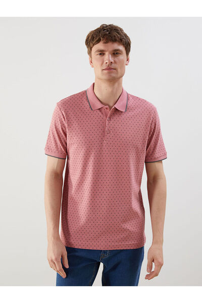LC Waikiki Nevavm with a Difference Polo Collar Short Sleeve Patterned Pique ...