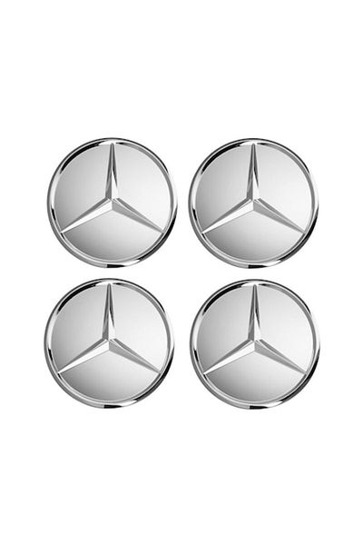 MERCEDES Set 4 Capace Benz, 75mm, argintiu