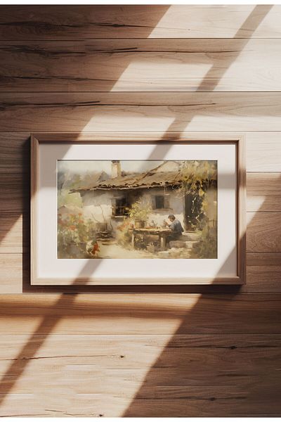 21mxm Imprimeu digital pe pânză, peisaje rurale și naturale, decor rustic pentru perete