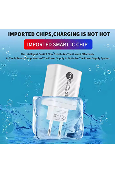 BM Universal Dual USB-C & USB-A Fast Charger, 20W, White - QC3.0 & PD Technology Universal Compatible