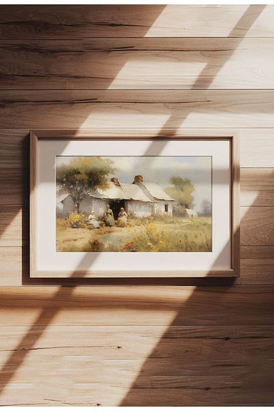 21mxm Imprimeu digital pe pânză, peisaje rurale și naturale, decor rustic pentru perete
