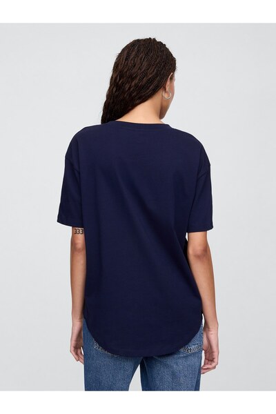 GAP Kadın Lacivert Arch Gap Logo T-Shirt