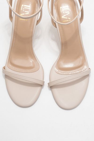 LuviShoes Jasmine Beige Skin Single Strap Women's Heeled Shoes