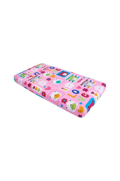 Somnart Lenjerie pentru pătuț, SomnART, cearșaf cu elastic 60x120x10, Pisicuțe