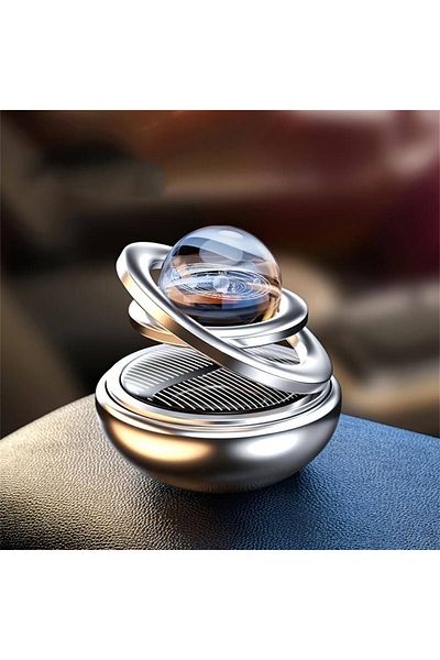 SMARTECH Car fragrance diffuser, or room, 4 included scents, Rotating Planet Sphere, Galaxy, Silver