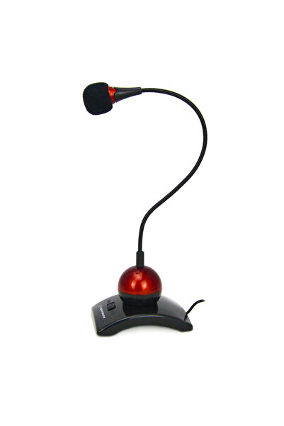 ESPERANZA Microfon PC cu braț flexibil de 18 cm și buton de alimentare, Esper...