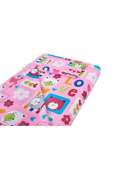 Somnart Lenjerie pentru pătuț, SomnART, cearșaf cu elastic 60x120x10, Pisicuțe