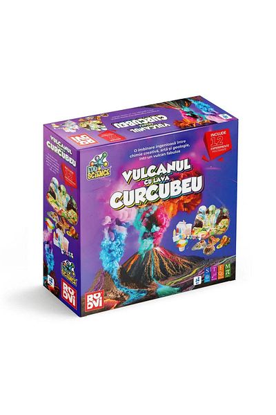 D-Toys Joc Vulcanul cu Lava Curcubeu – Joc educativ, 12 experimente nemaipomenite