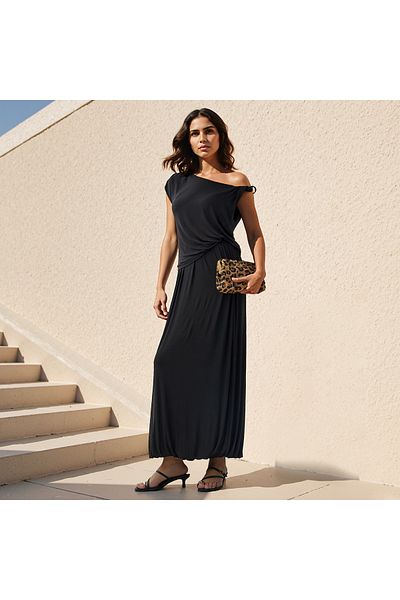 Iconic Iconic Balloon Hem Maxii Skirt with Elasticated Waistband