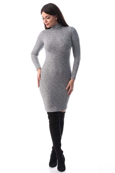 WildFashion Short, fitted dress with turtleneck J945-182