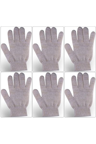 Derma Naturel Therapy Pure Wool Fingered Bath Glove T-478 (Set of 6)