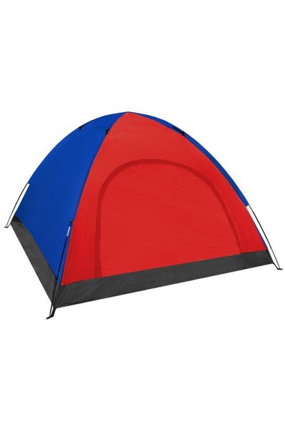 zola Camping tent 4 persons,insect net red/blue, 190x190x23 cm