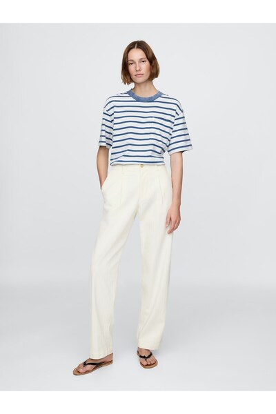 GAP Erkek Kırık Beyaz Gap × DÔEN Pileli Denim Pantolon