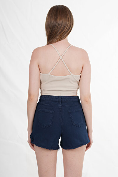 shai Navy Blue Tassel Shorts