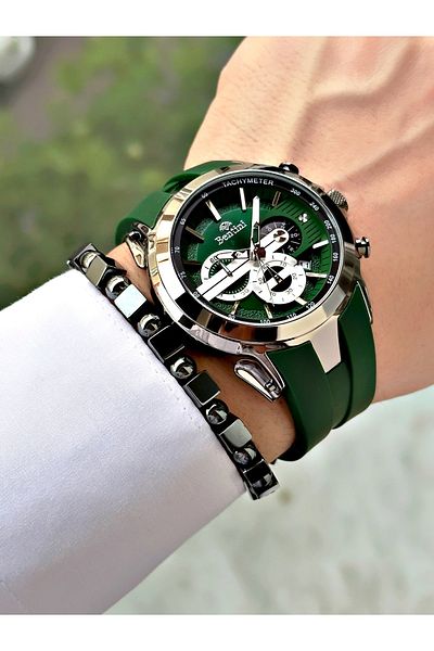 Bentini Men's Wristwatch – Multifunctional, Waterproof, Silicone Cord, 2-Year Warranty, Wristband Gift