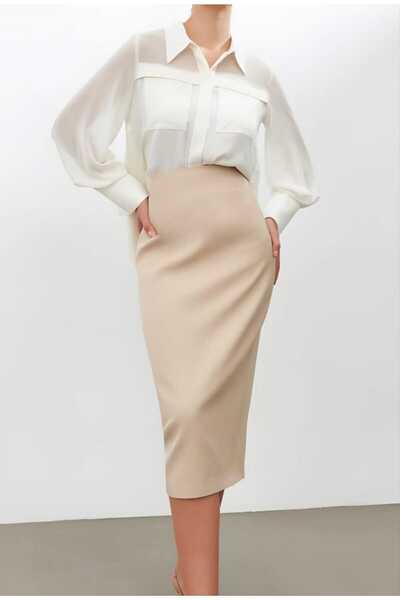 CNG MODA Fusta cu fanta din tesatura modal