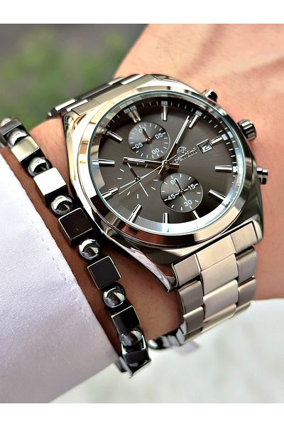 Bentini Men's Wristwatch – Multifunctional, Waterproof, Steel Band, 2 Years Warranty + Bracelet Gift