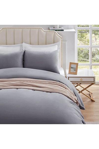 Lifewit Set of 2 Lifewit pillowcases, microfiber, gray, 50 x 80 cm