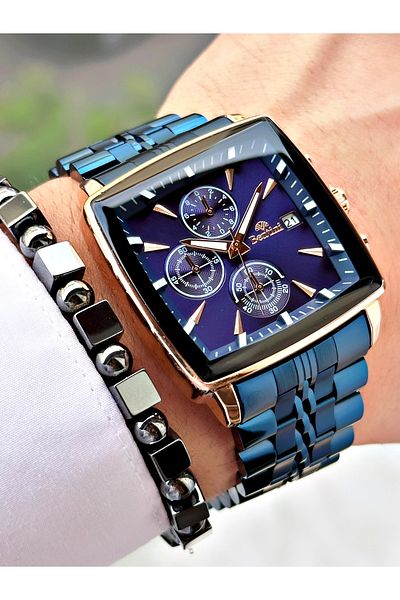 Bentini Men's Wristwatch – Multifunctional, Waterproof, Steel Band, 2 Years Warranty + Bracelet Gift