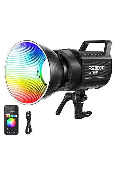 NEEWER COB LED studio lamp 300 W, RGB, 17 effects, continuous light COB 2500K-7500K, 29000 lux/1 m, dimmable