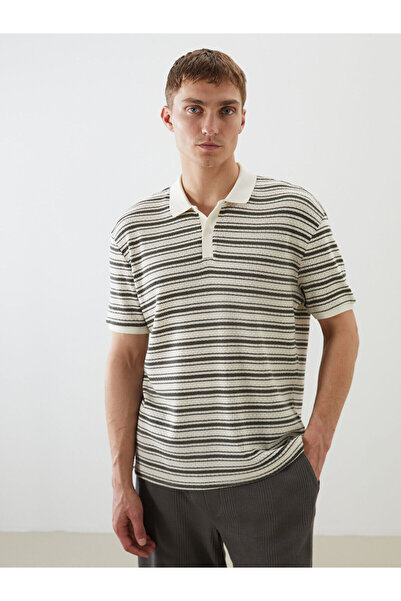 LC Waikiki Gestreiftes Herren-T-Shirt mit Polokragen