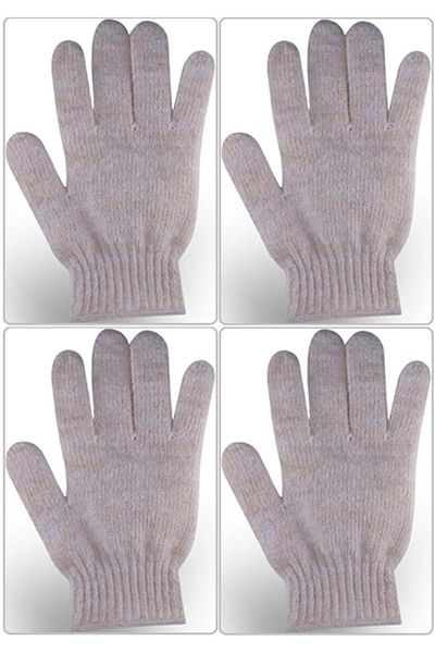 Derma Naturel Therapy Pure Wool Fingered Bath Glove T-478 (Set of 4)