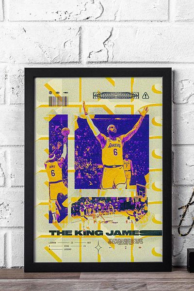 Saturn Lebron James Framed Painting - Basketball Nba Poster Painting