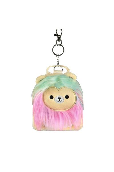 DIFUZED Mini backpack keychain, Squishmallows, Leonard the lion, pastel multicolor, 11x9x5 cm, Difuzed brand
