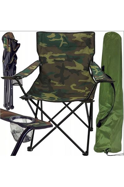 zola Scaun pliabil pescuit/camping, cu suport pahar, cadru metalic, tesatura Oxford, 50x50x80 cm,camuflaj