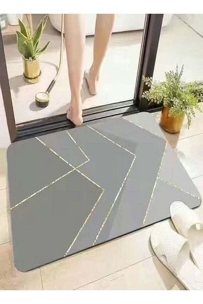 Raffine 1-Piece Multipurpose Use Modern Geometric Design Non-Skid Super Absorbent Microfiber Soft Floor Rug