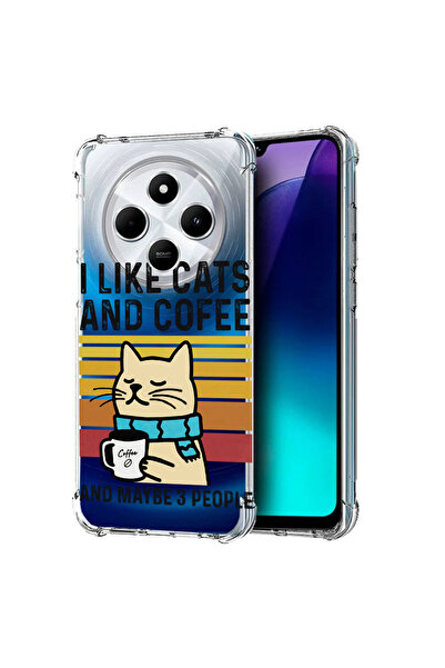 bestcase Αντικραδασμική θήκη με τύπωμα για XIAOMl Redmi 14C, Γάτες και καφές,...