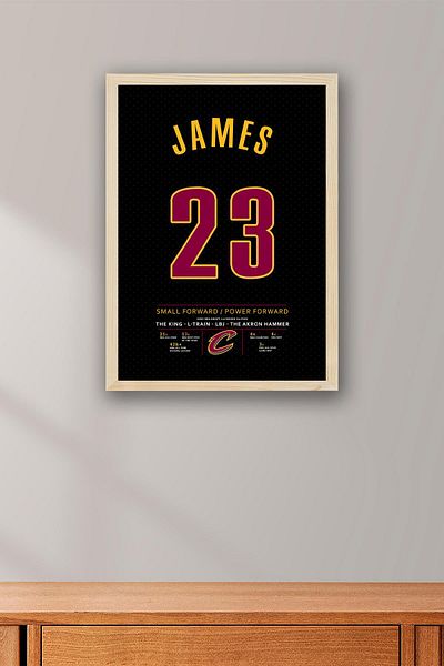 Saturn Lebron James Jersey Framed Painting - Nba Cleveland Cavaliers Jersey