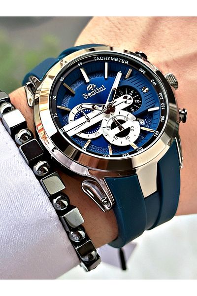Bentini Men's Wristwatch – Multifunctional, Waterproof, Silicone Cord, 2-Year Warranty, Wristband Gift
