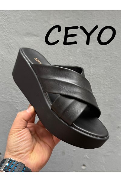 Neco Ceyo 9987 Women's Slippers with Filled Sole, High Sole